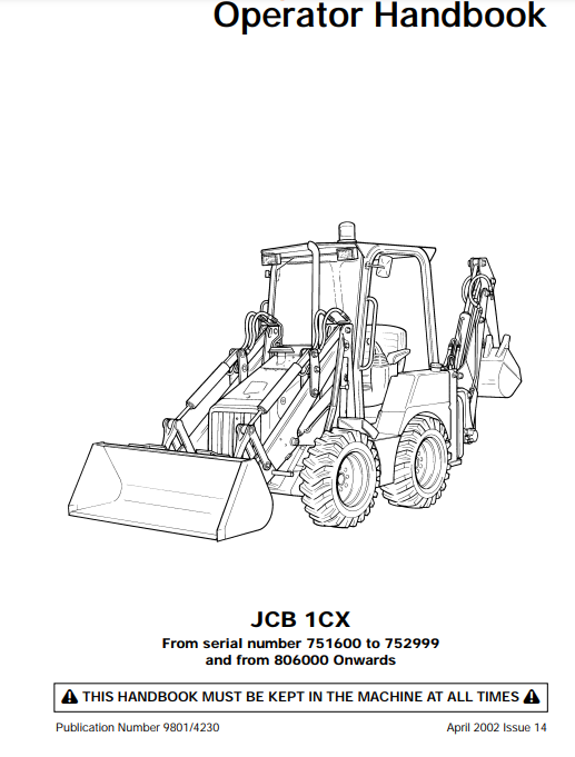 Manual del Operador Retroexcavadora JCB 1CX