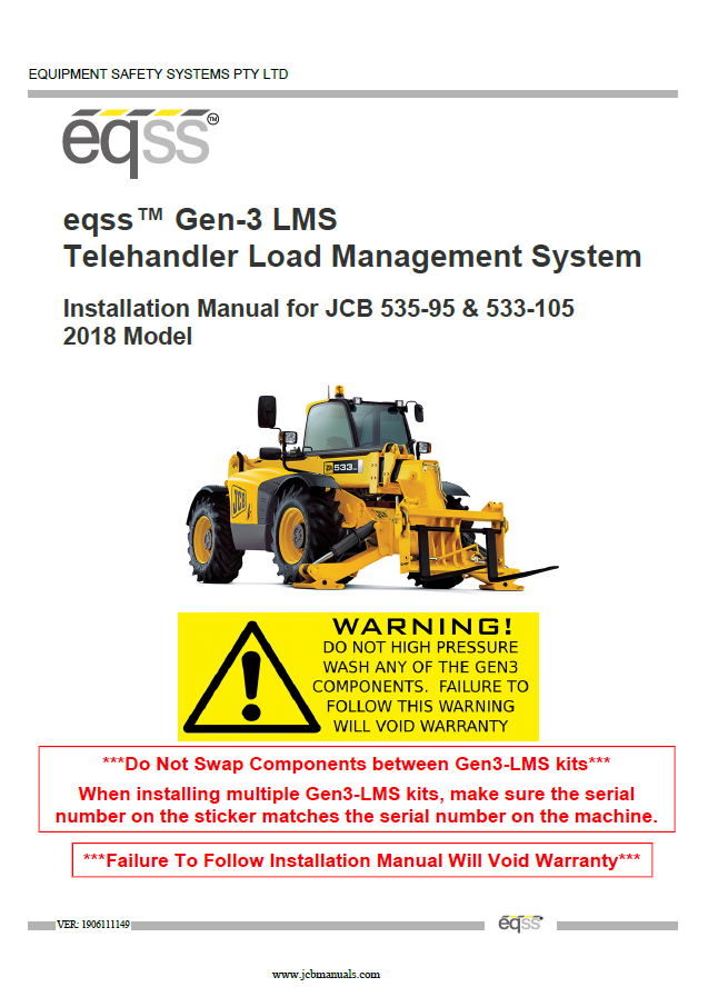Manual del Propietario Telehandler JCB 535-95 JCB 533-105 2018