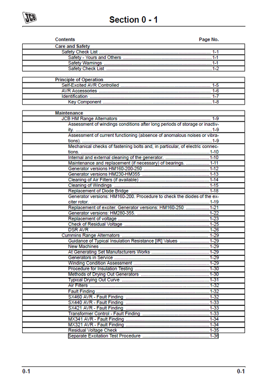 Manual de Reparación del Servicio del Alternador Autorregulador del Generador JCB