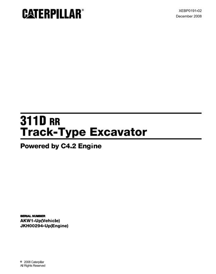 CATALOGO DE PARTES EXCAVADORA 311D RR AKW