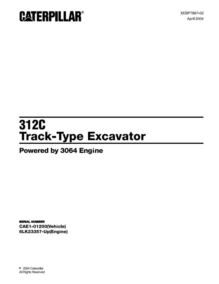 CATALOGO DE PARTES EXCAVADORA 312C CAE1-01200