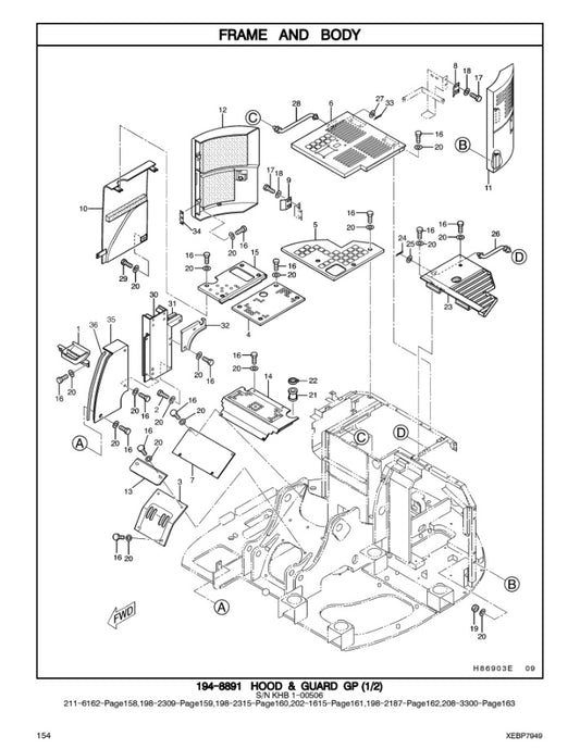 CATALOGO DE PARTES EXCAVADORA 314C cr KHB1 / 6LK25804