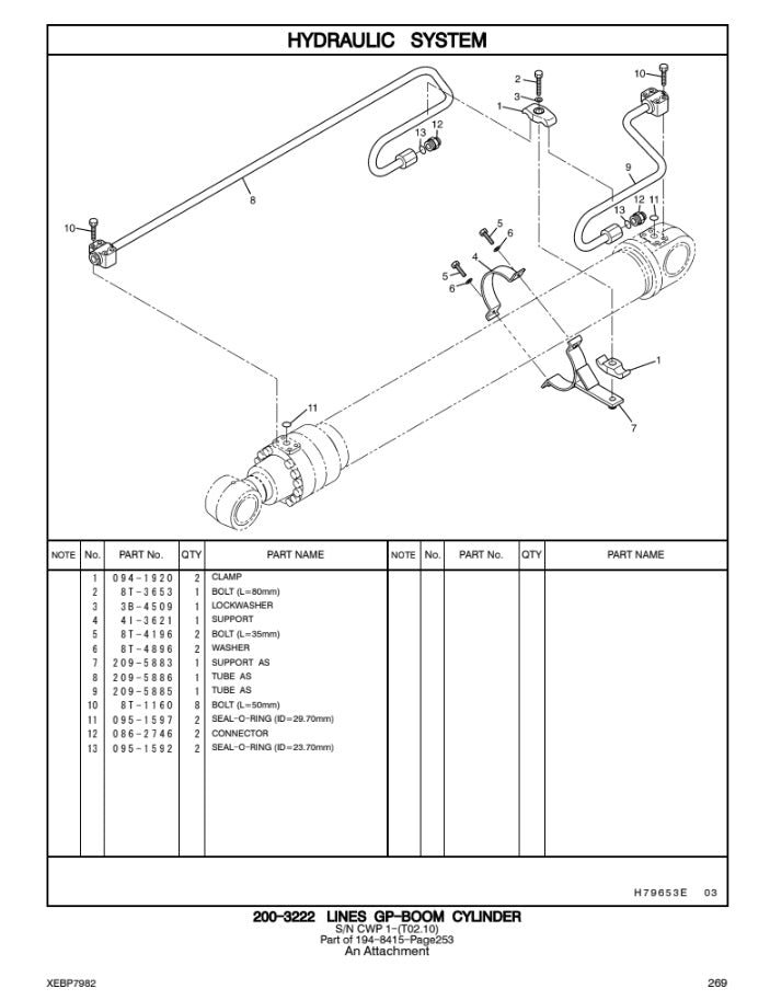 CATALOGO DE PARTES EXCAVADORA 320C u APA1-99999 / ALX1-99999 / 7JK38735-UP
