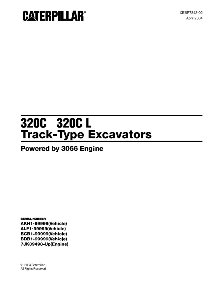 CATALOGO DE PARTES EXCAVADORA 320C 320C l AKH1 / ALF1 / BCB1 / 7JK39498-UP