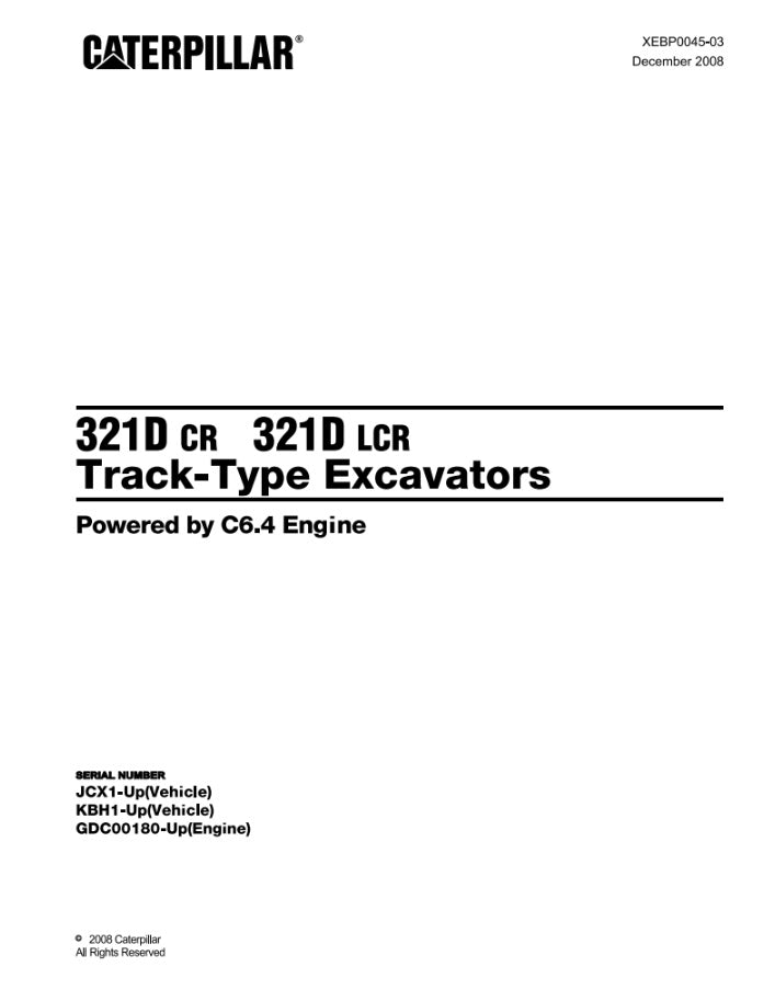 CATALOGO DE PARTES EXCAVADORA 321D CR-321D LCR JCX/ KBH