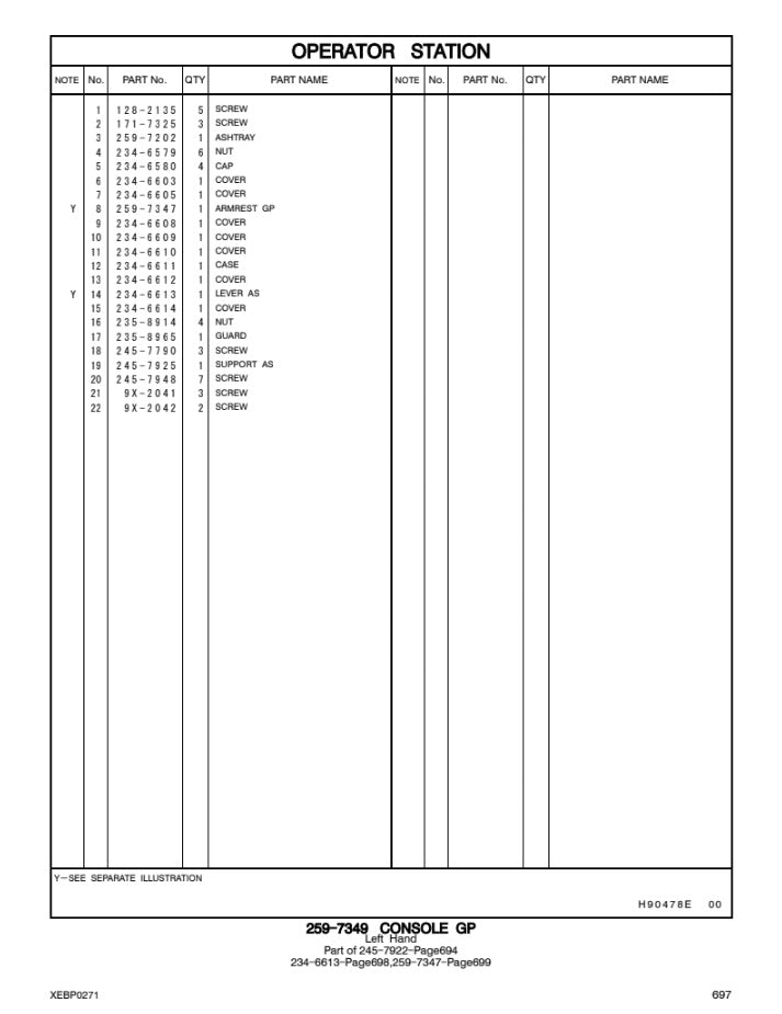 CATALOGO DE PARTES EXCAVADORA 329D-329D L BBF/ TAY/ LFW