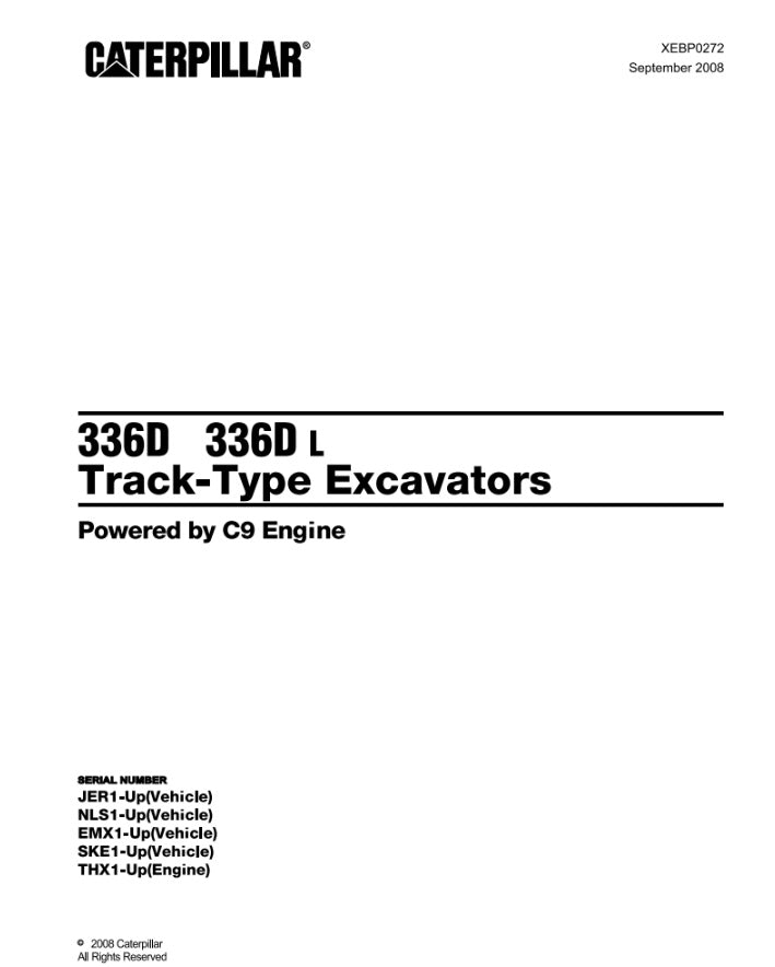 CATALOGO DE PARTES EXCAVADORA 336D-336D L JER/ EMX/ NLS/ SKE