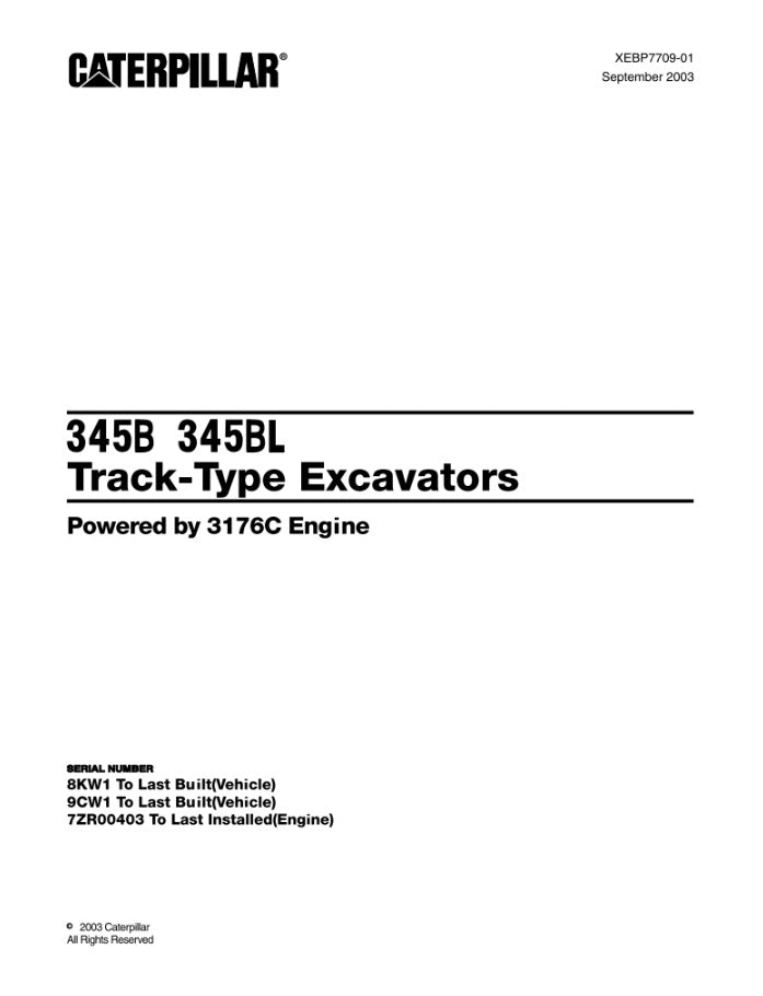 CATALOGO DE PARTES EXCAVADORA 345B 345BL 8KW1 9CW1