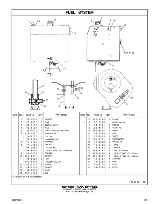 CATALOGO DE PARTES EXCAVADORA 345B 345BL SERIES 2 AMD1 / AMJ1 / AMN1 / AYR1