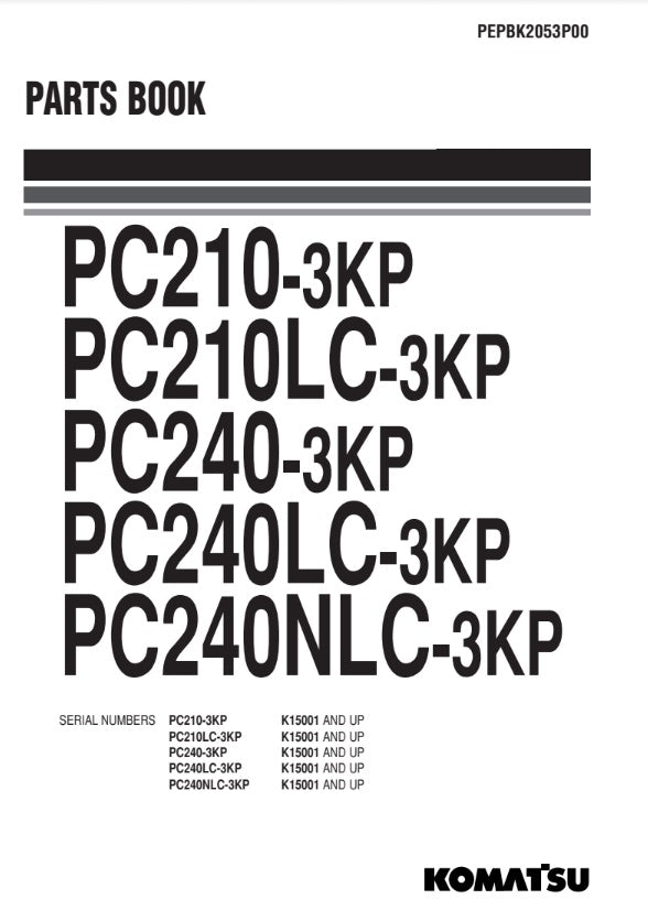 CATALOGO DE PARTES EXCAVADORA PC210-3KPPC210LC-3KPPC240-3KPPC240LC-3KPPC240NLC-3KP