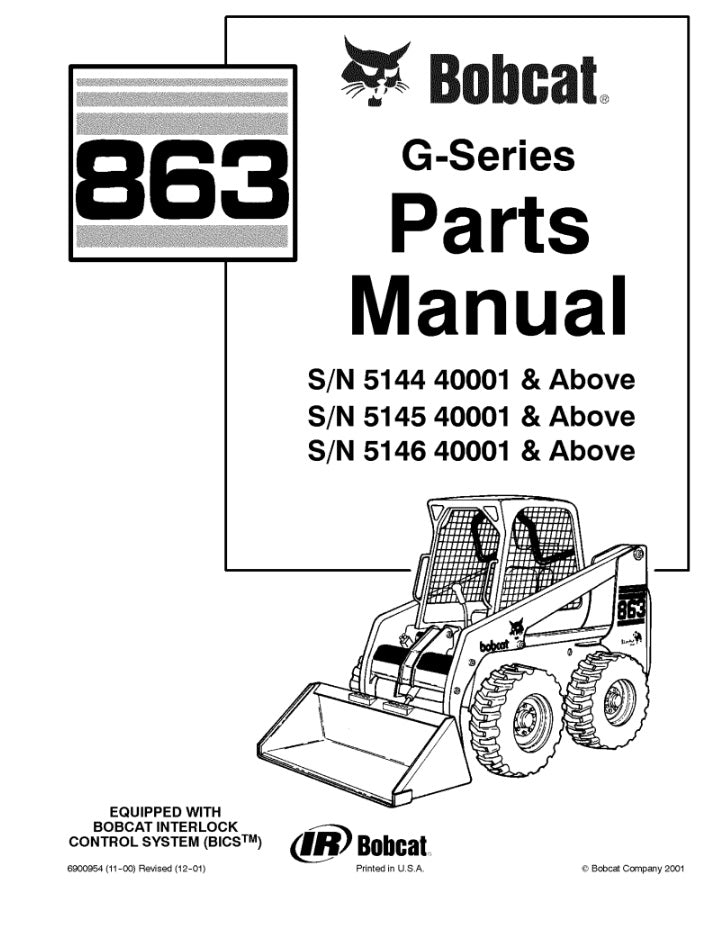 CATALOGO DE PARTES MINI CARGADOR 863 S/N 514440001 / S/N 514540001 / S/N 514640001