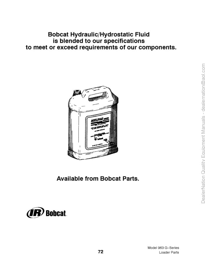 Manual de Partes Minicargador Bobcat 963 Serie G