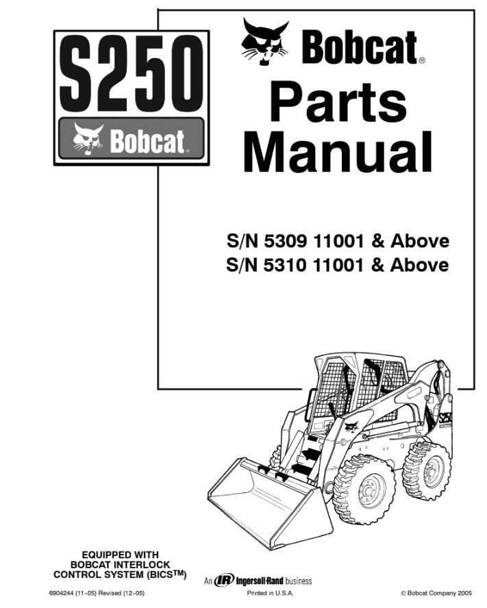 CATALOGO DE PARTES MINI CARGADOR S250 S/N 530911001 / S/N 531011001