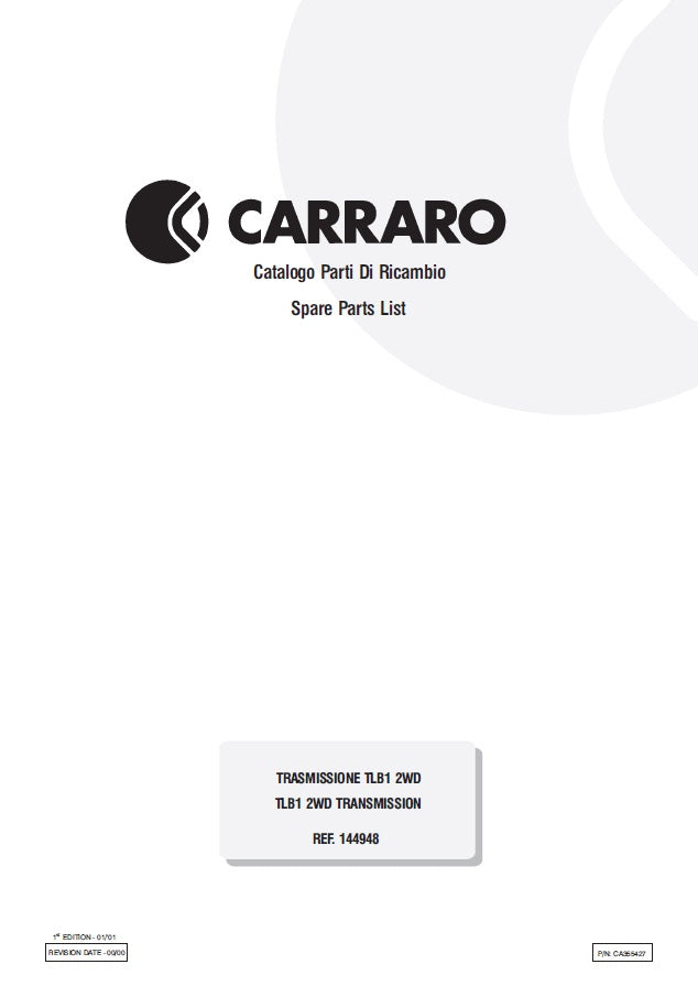Carrarro Servotransmisión TLB1 2WD 144948 Manual de Partes