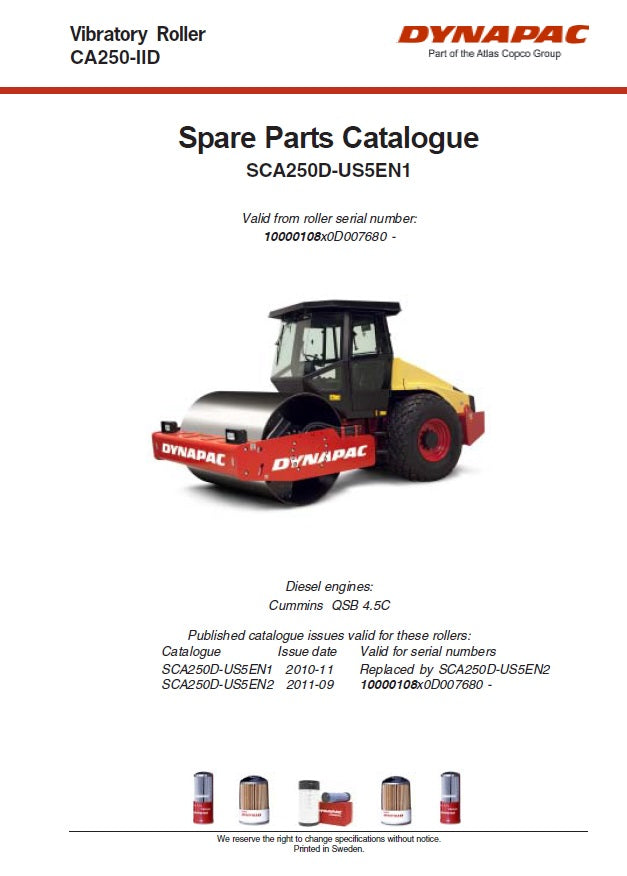 Catalogo de Partes Dynapac CA250-IID