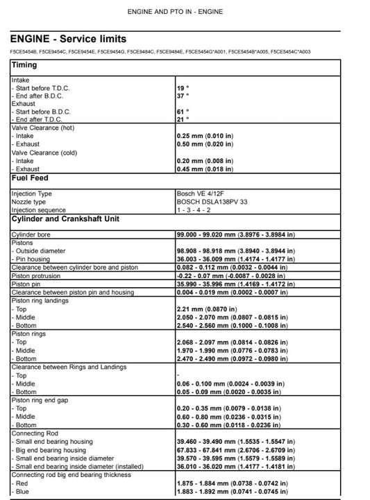 MANUAL DE REPARACIÓN MOTOR MINI CARGADOR F5AE5484A,F5AE9454A,F5AE9454D,F5AE9454J,F5AE9454L,F5AE9484A, F5C TIER 3