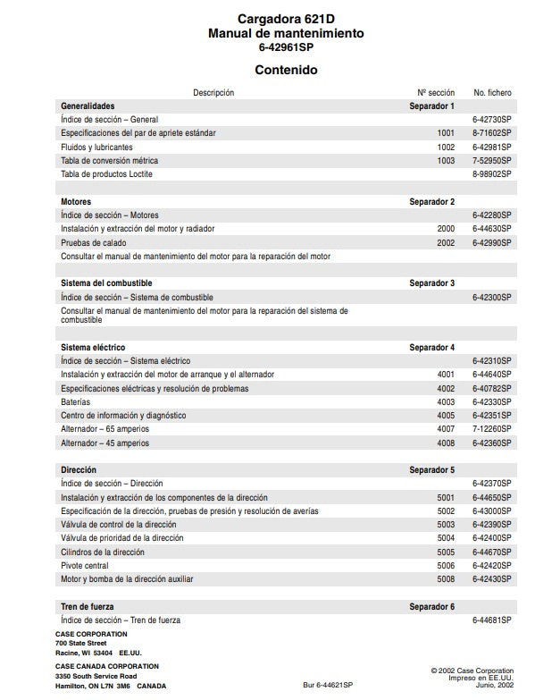 MANUAL DE SERVICIOS CARGADOR FRONTAL 621D