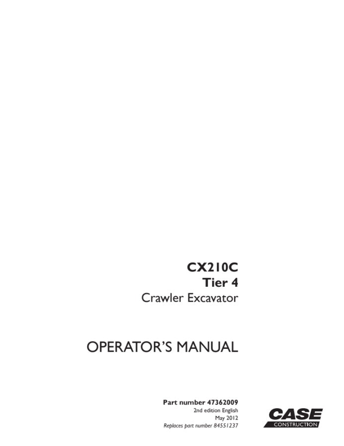 MANUAL DE SERVICIOS EXCAVADORA CX210C TIER 4