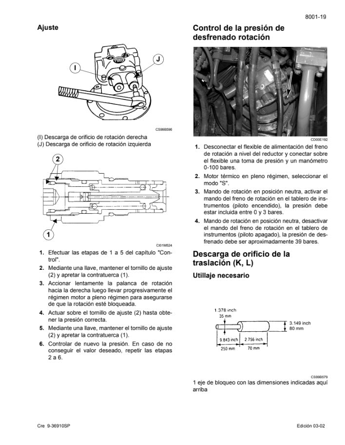 MANUAL DE SERVICIOS EXCAVADORA CX460