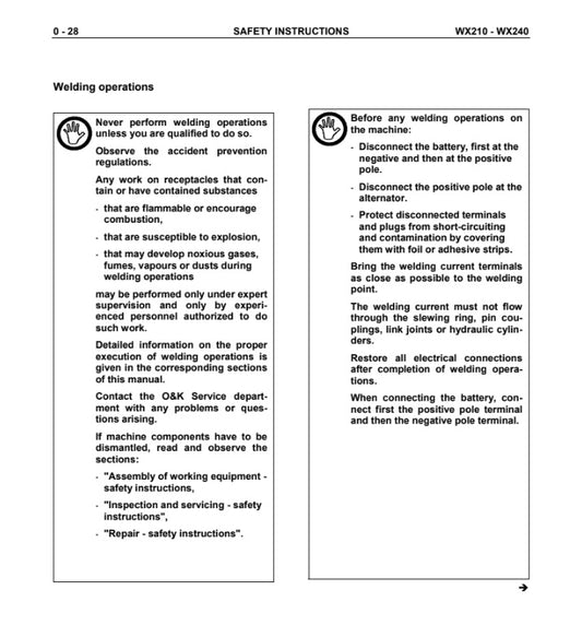 MANUAL DE SERVICIOS EXCAVADORA DE RUEDAS WX210 WX240