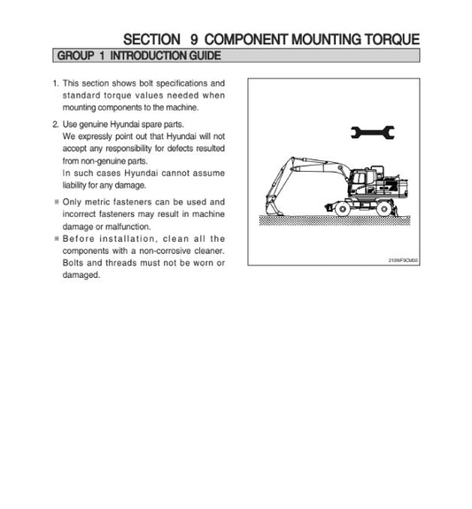 MANUAL DE SERVICIOS EXCAVADORA HW210
