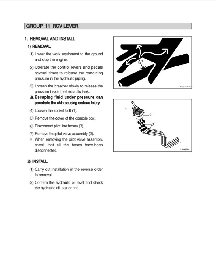 MANUAL DE SERVICIOS EXCAVADORA R180W-9A