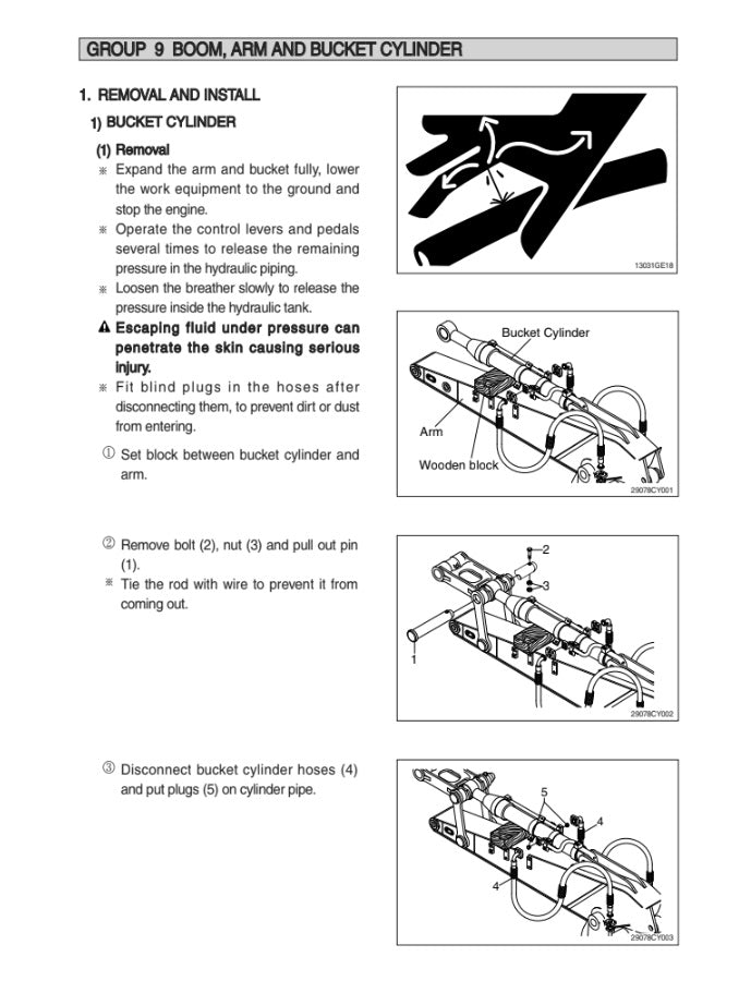 MANUAL DE SERVICIOS EXCAVADORA RB260LC-9S