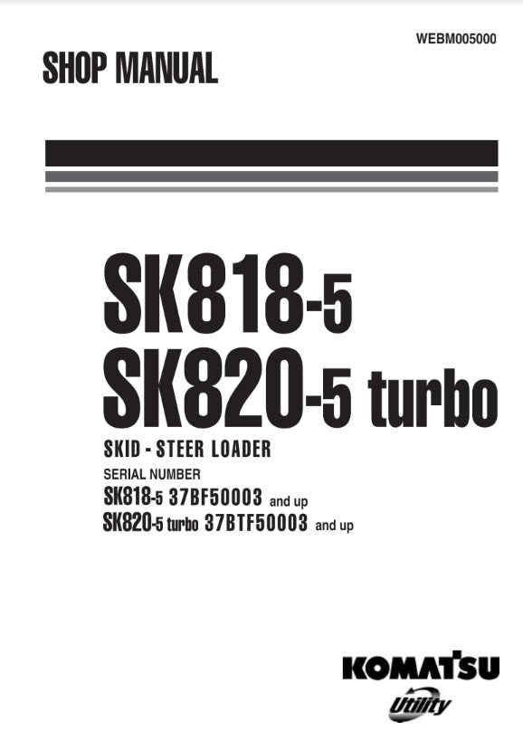 MANUAL DE SERVICIOS MINI CARGADOR SK818-5 SK820-5 TURBO