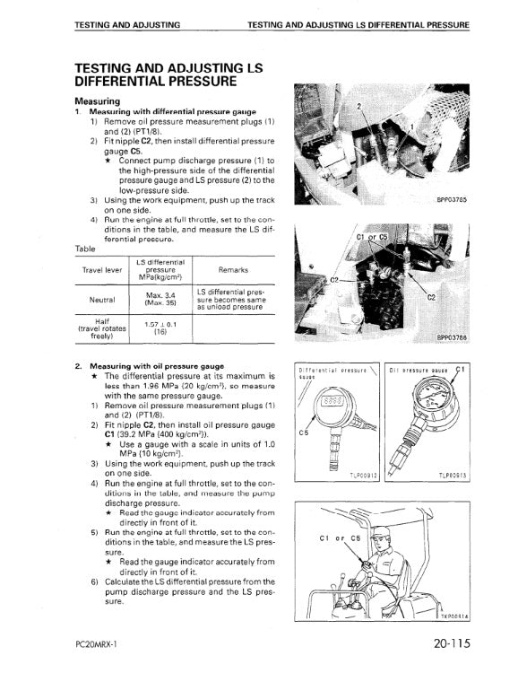 MANUAL DE SERVICIOS MINI EXCAVADORA PC20MRX-1