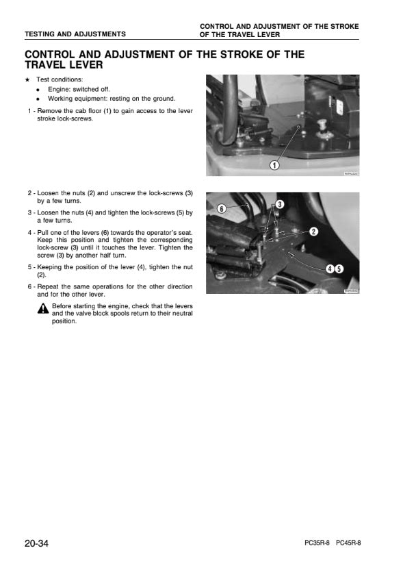MANUAL DE SERVICIOS MINI EXCAVADORA PC35R-8 PC45R-8 DELUXE