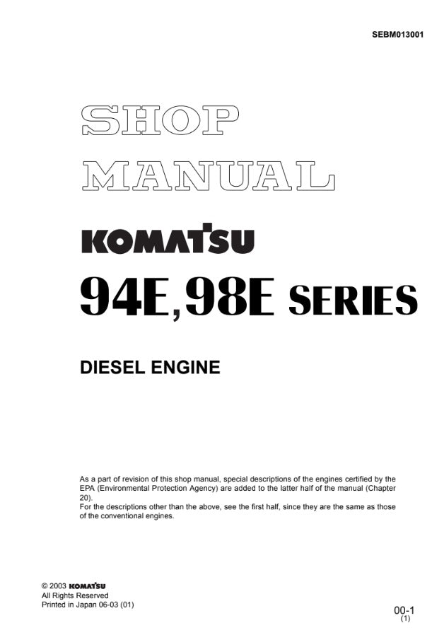 MANUAL DE SERVICIOS MOTOR 94E, 98E SERIES