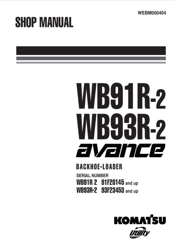 MANUAL DE SERVICIOS RETROEXCAVADORA WB91R-2 WB93R-2