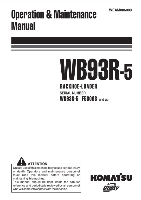MANUAL DE SERVICIOS RETROEXCAVADORA WB93R-5