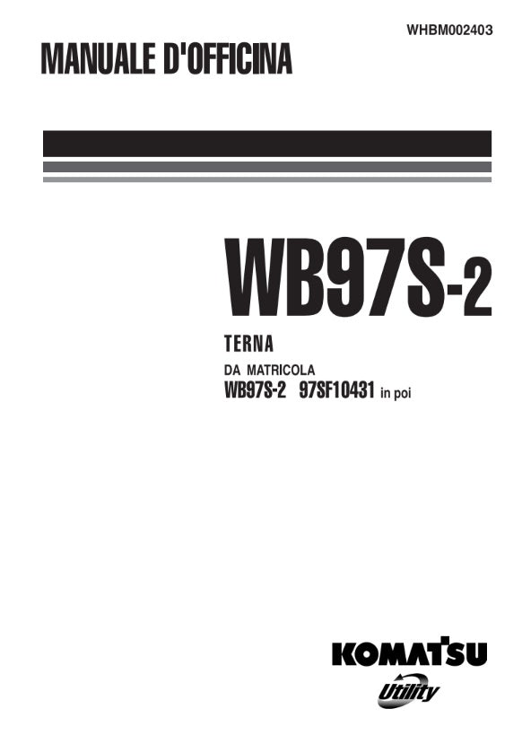 MANUAL DE SERVICIOS RETROEXCAVADORA WB97S-2