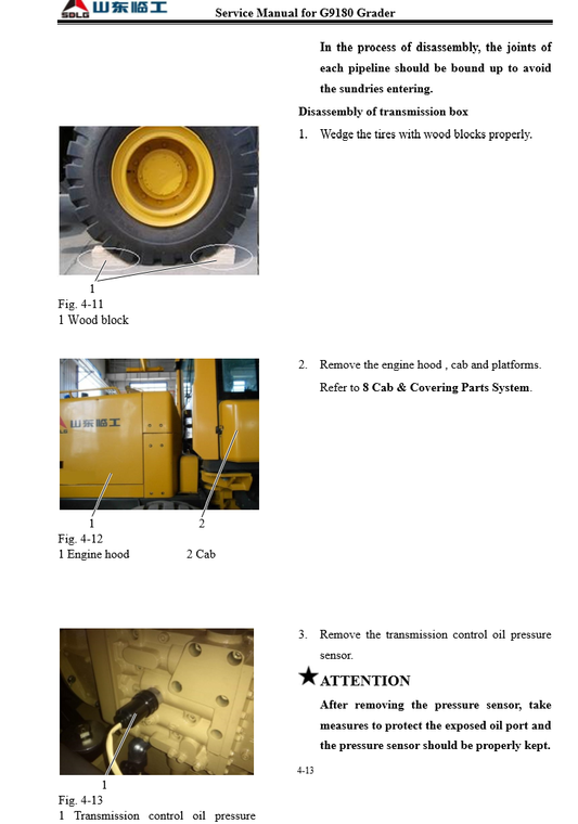 Manual Reparación Transmisión Motoniveladora SDLG G9165 G9220 G9180