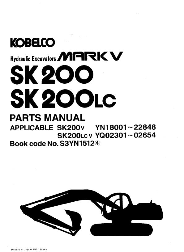 Manual de Pares Kobelco SK200- SK200LC