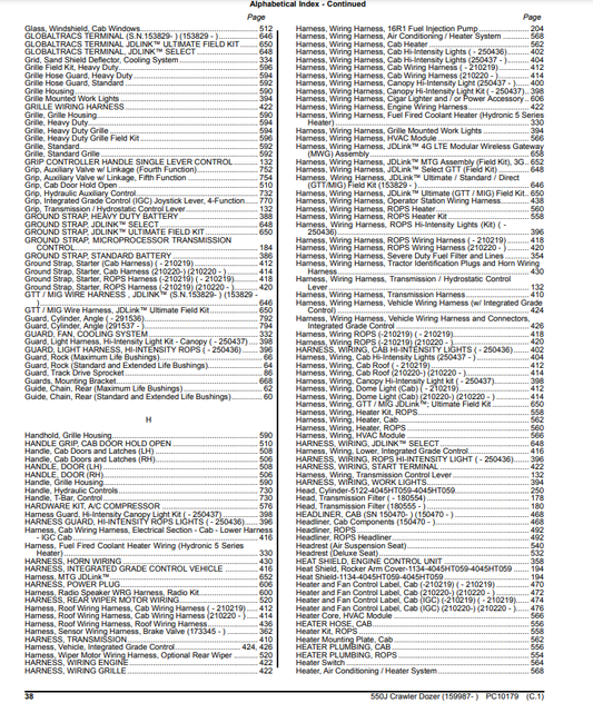 Manual de Partes Bulldozer John Deere 550J - PC10179