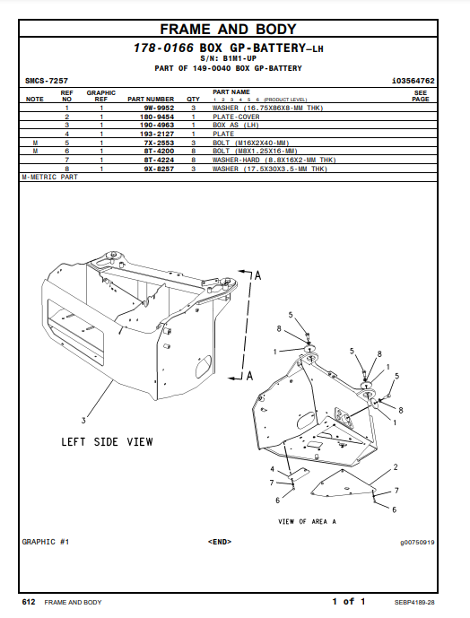 Manual de Partes Camión Articulado Caterpillar Series 730