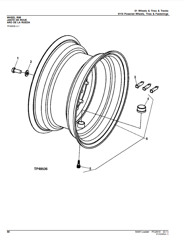 Manual de Partes Cargador John Deere 544H - PC2610