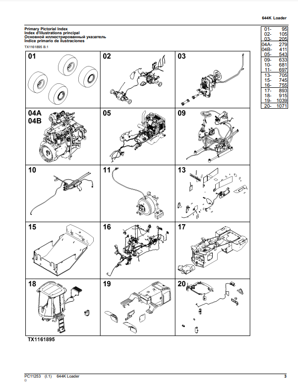 Manual de Partes Cargador John Deere 644K - PC11253
