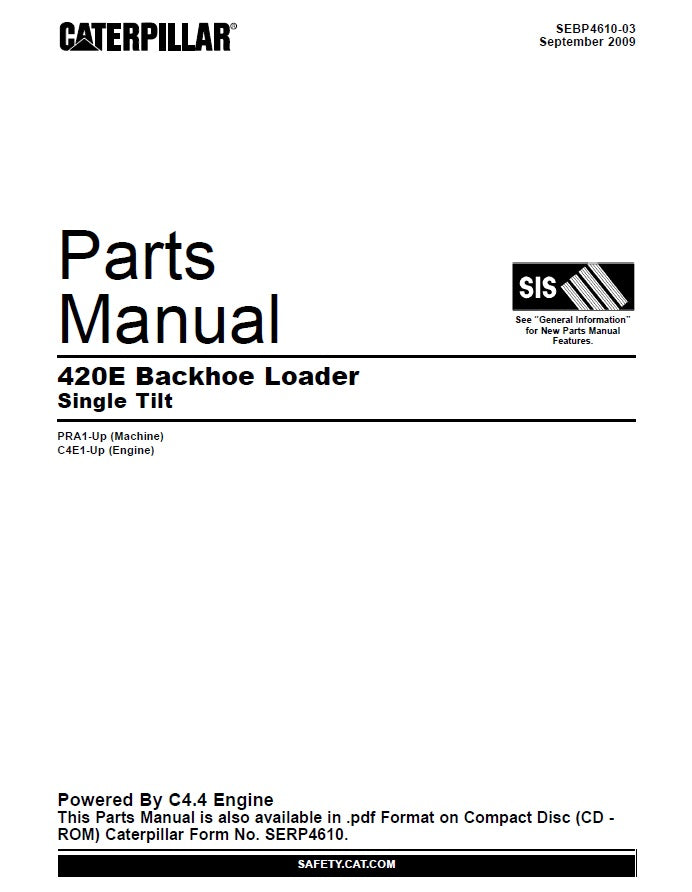 Manual de Partes Caterpillar 420E series PRA1-Up C4E1-Up