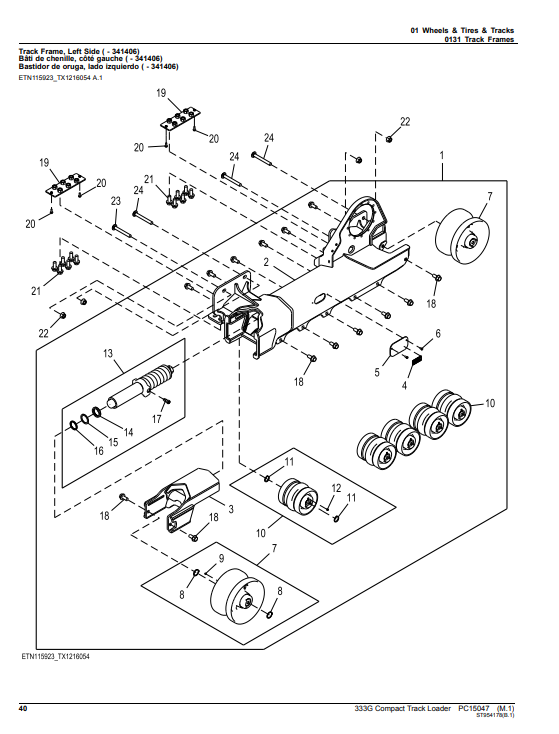 Manual de Partes Compact Track Loader John Deere 333G- PC15047