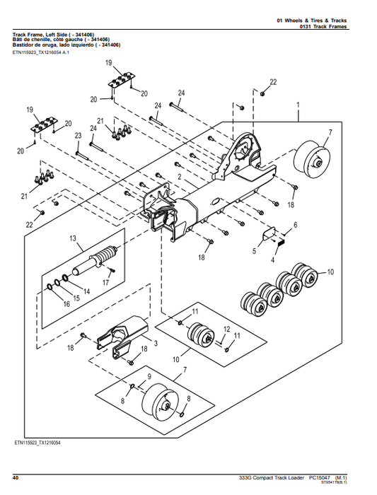Manual de Partes Compact Track Loader John Deere 333G- PC15047
