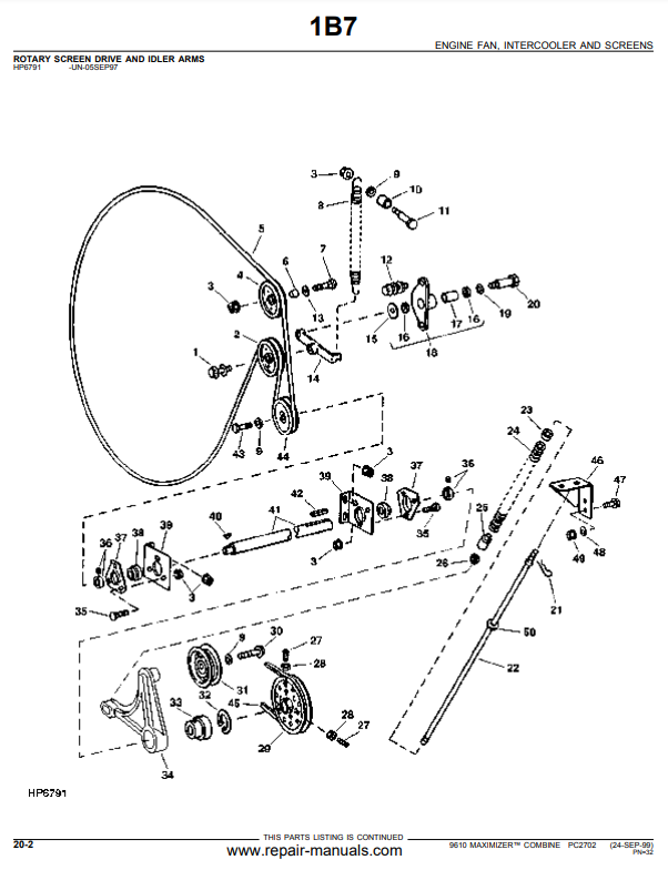 Manual de Partes Cosechadora John Deere 9610 MAXIMIZER - 900 SERIES