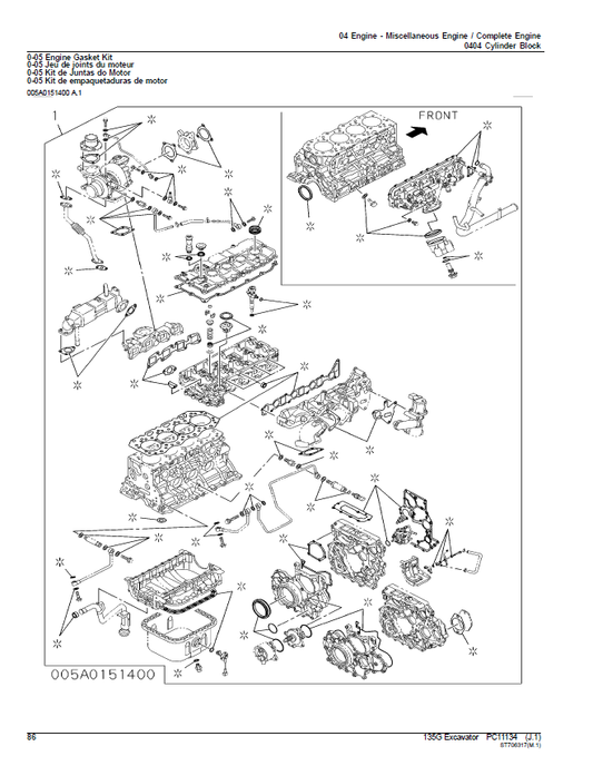 Manual de Partes Excavadora John Deere 135G - PC11134