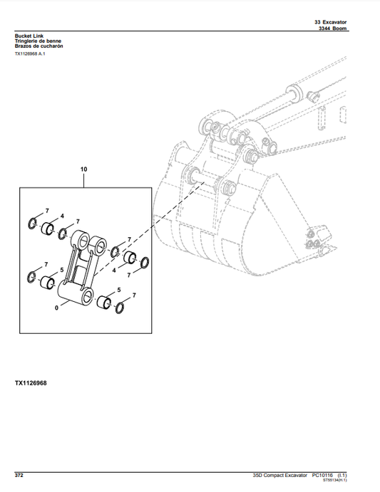 Manual de Partes Excavadora John Deere 35D - PC10116