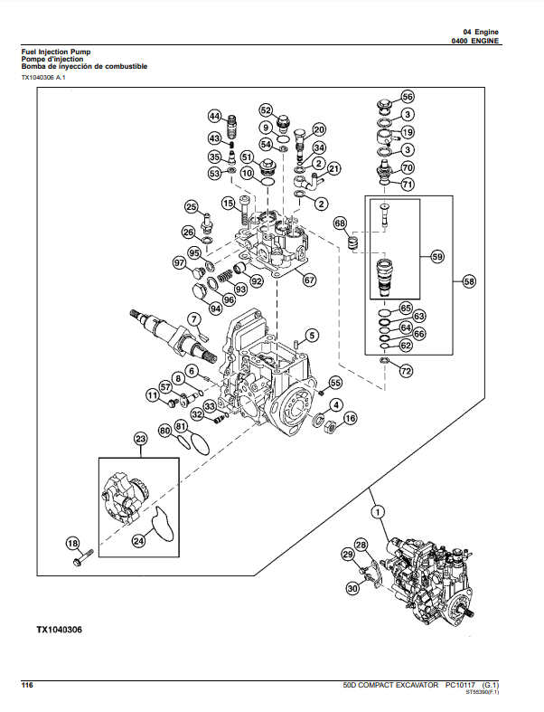 Manual de Partes Excavadora John Deere 50D - PC10117