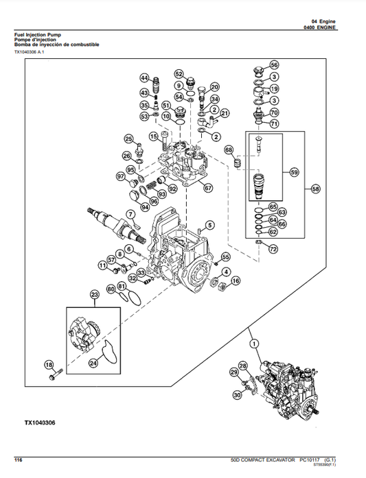 Manual de Partes Excavadora John Deere 50D - PC10117