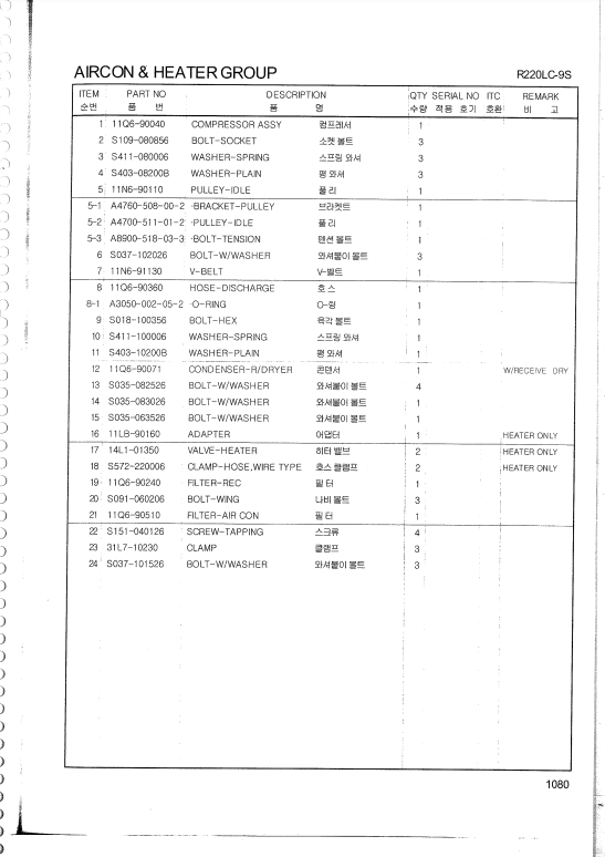 Manual de Partes Excavadora Hyundai Robex 220LC-9S