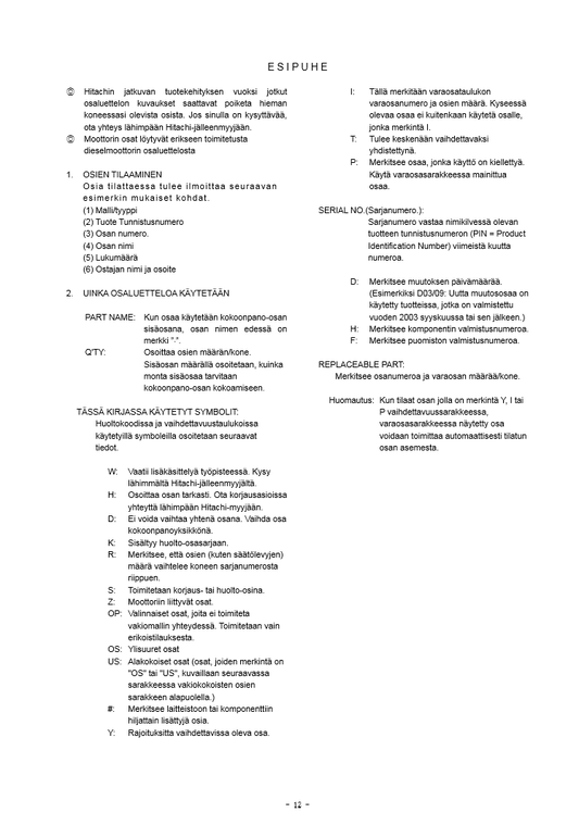 Manual de Partes Excavadora sobre Ruedas Hitachi ZX190W-3